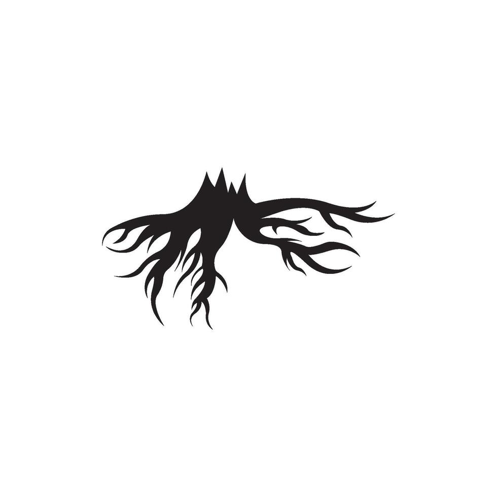 A black and white logo of a tree with roots vector