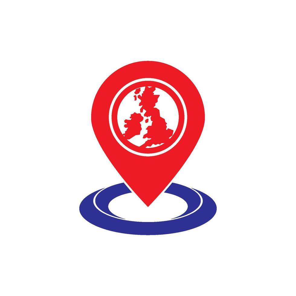 The uk map pin is on a white background vector