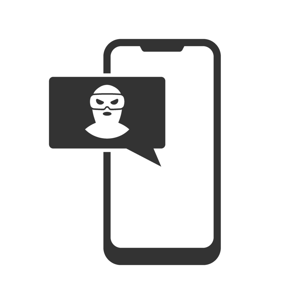 A smartphone with a man in a mask on the screen png