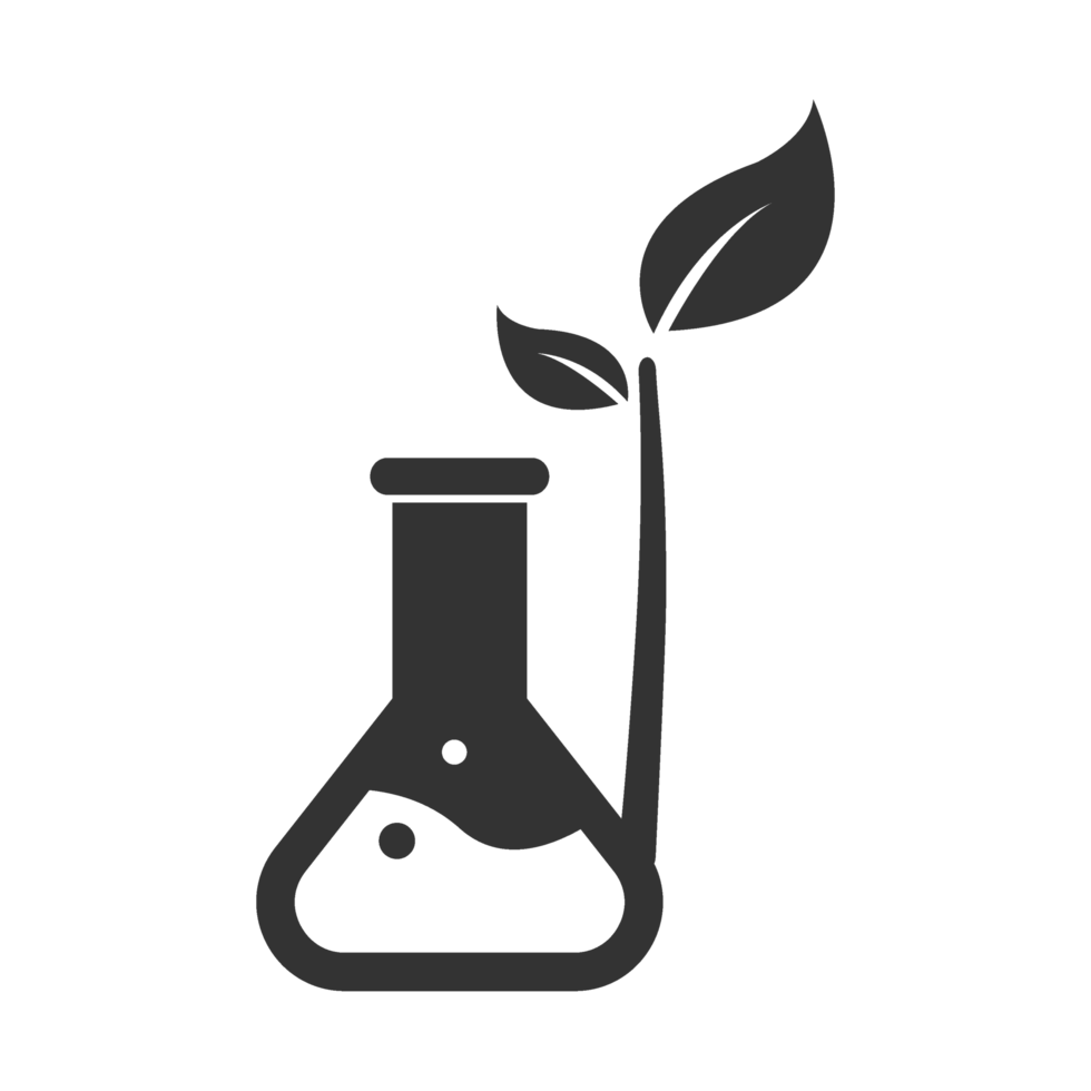 illustration of plant laboratory icon in dark color and transparent background png