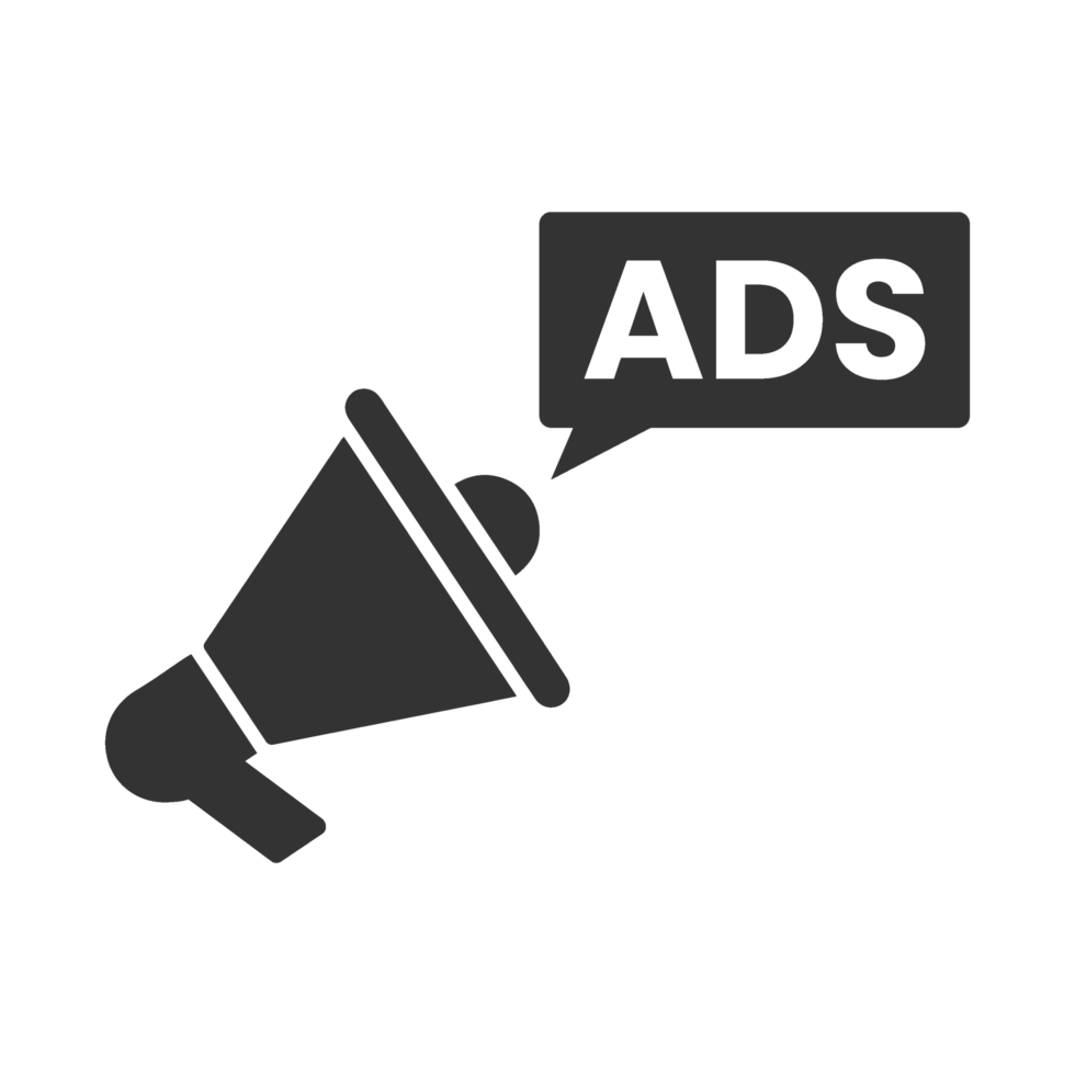 advertising announcement icon in dark color and transparent background png