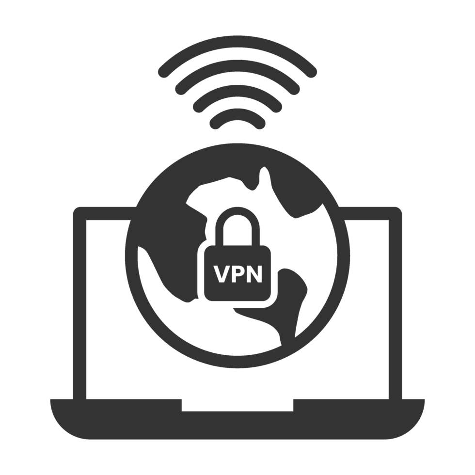Vpn icon with a globe and lock png