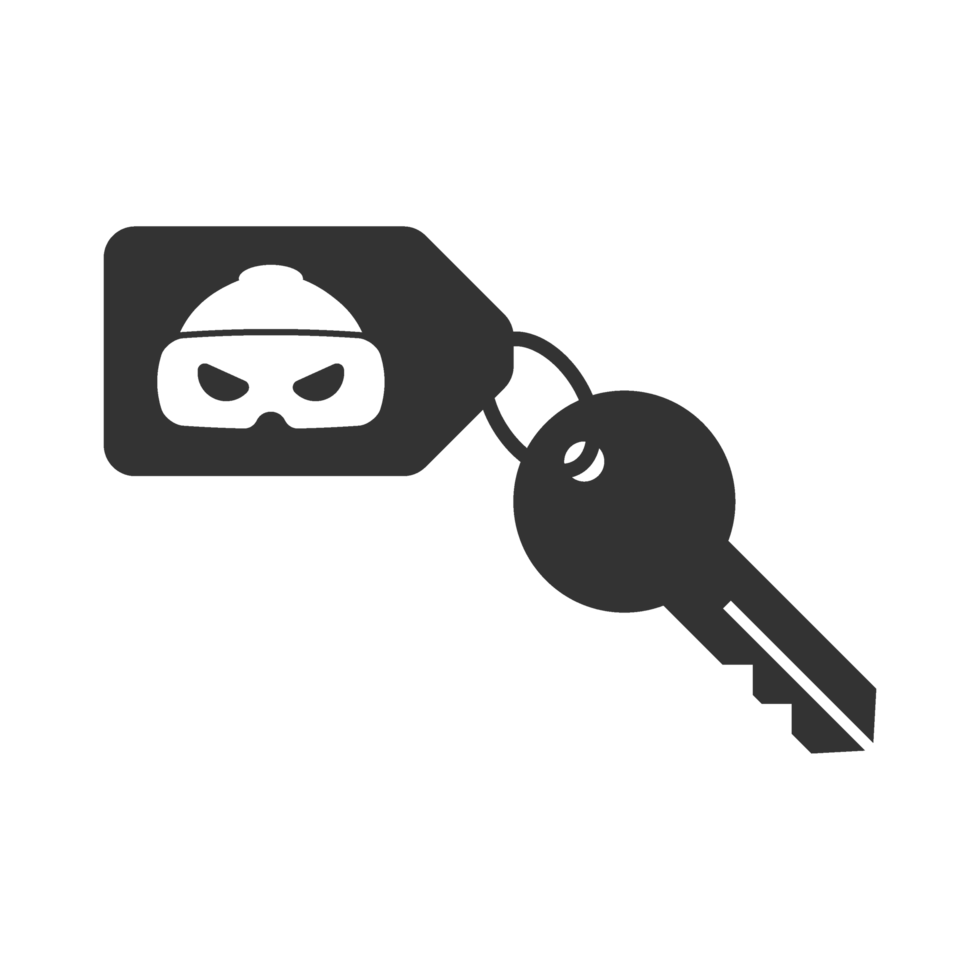 illustration of passkey icon in dark color and transparent background png
