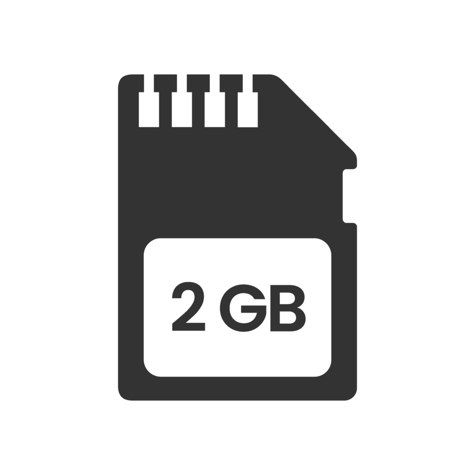 A black and white image of a memory card png