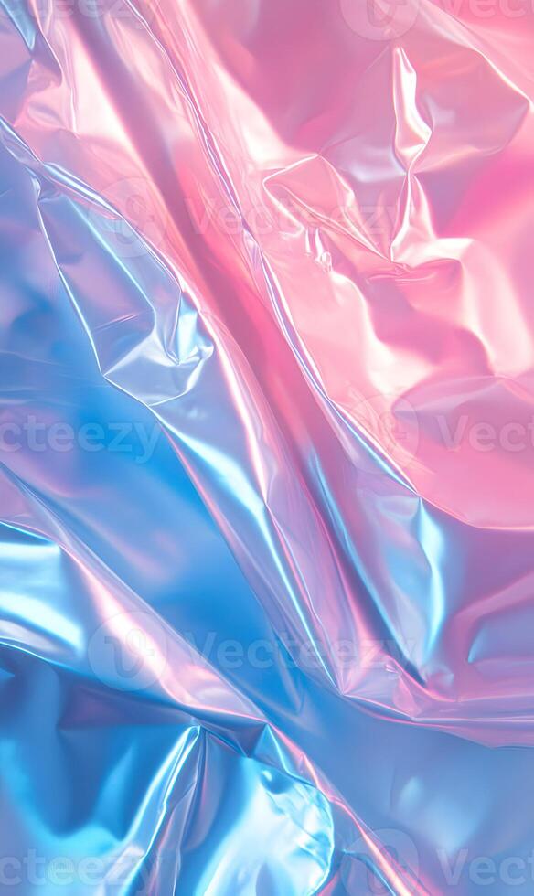 Abstract shimmering surface with pink and blue hues casting a mesmerizing ethereal glow photo