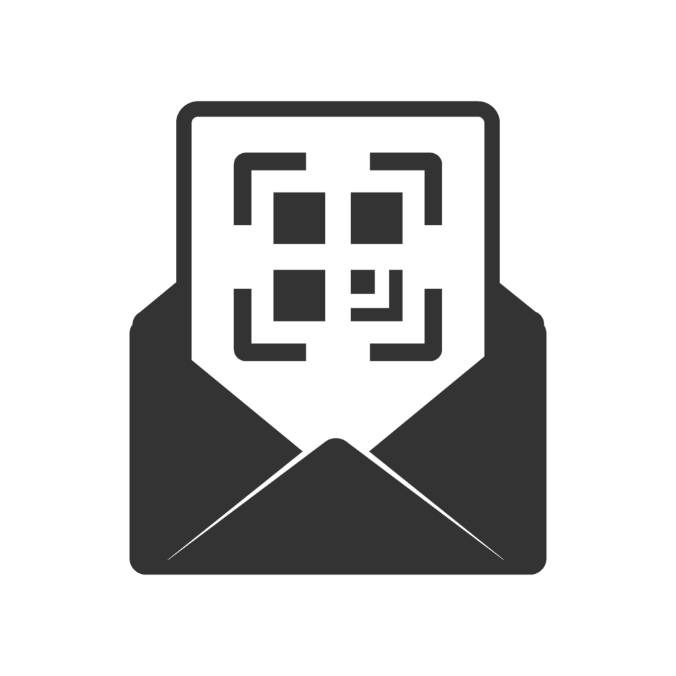 An envelope with a square on it png