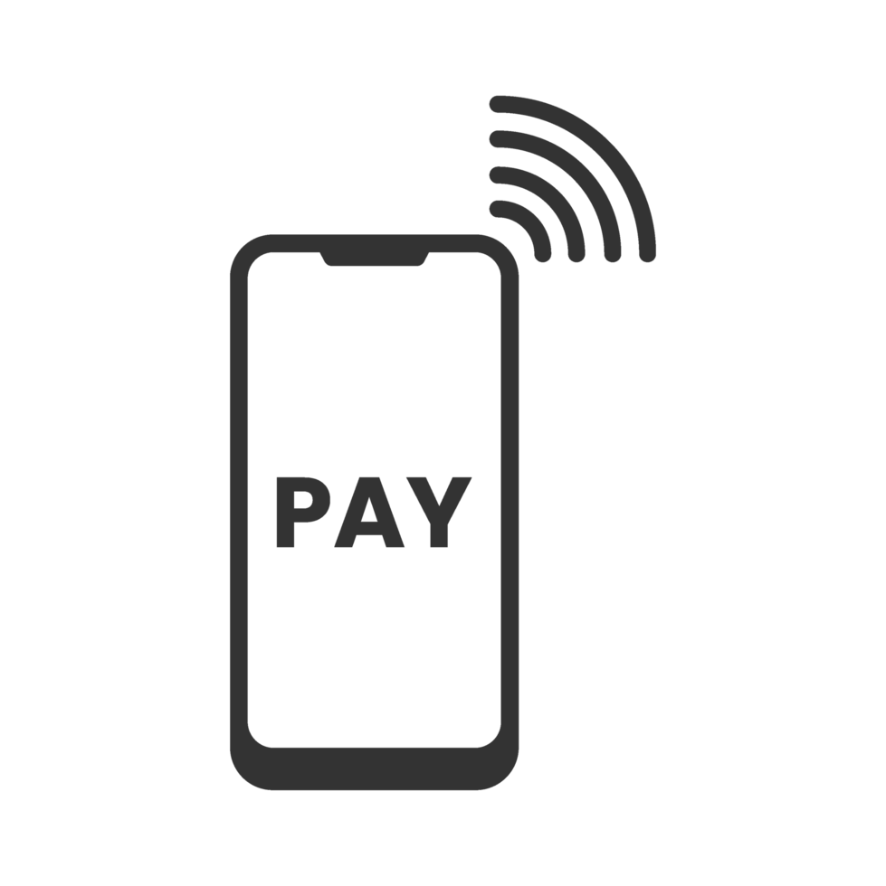 illustration of pay with smartphone icon in dark color and transparent background png