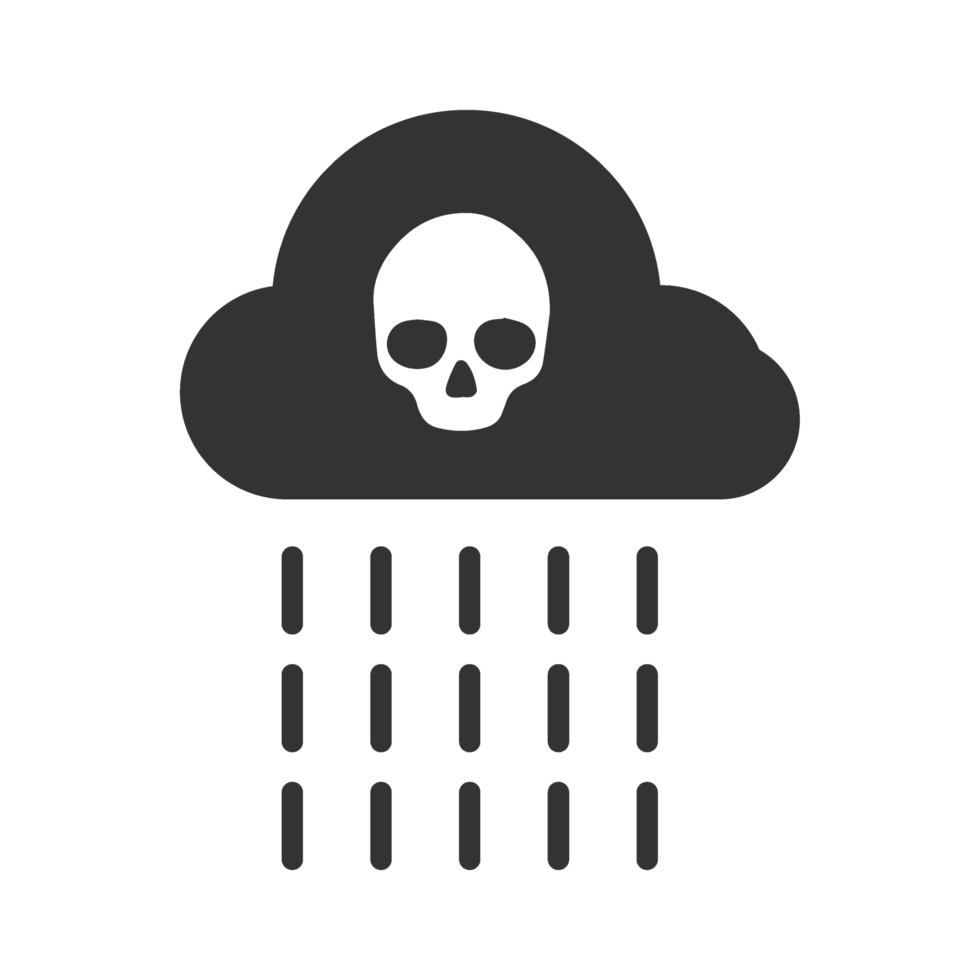 A skull and rain cloud icon png
