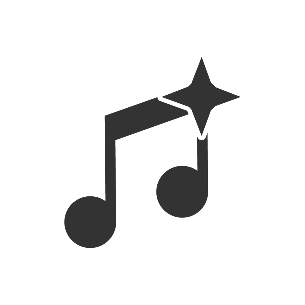 Music notes icon with star png