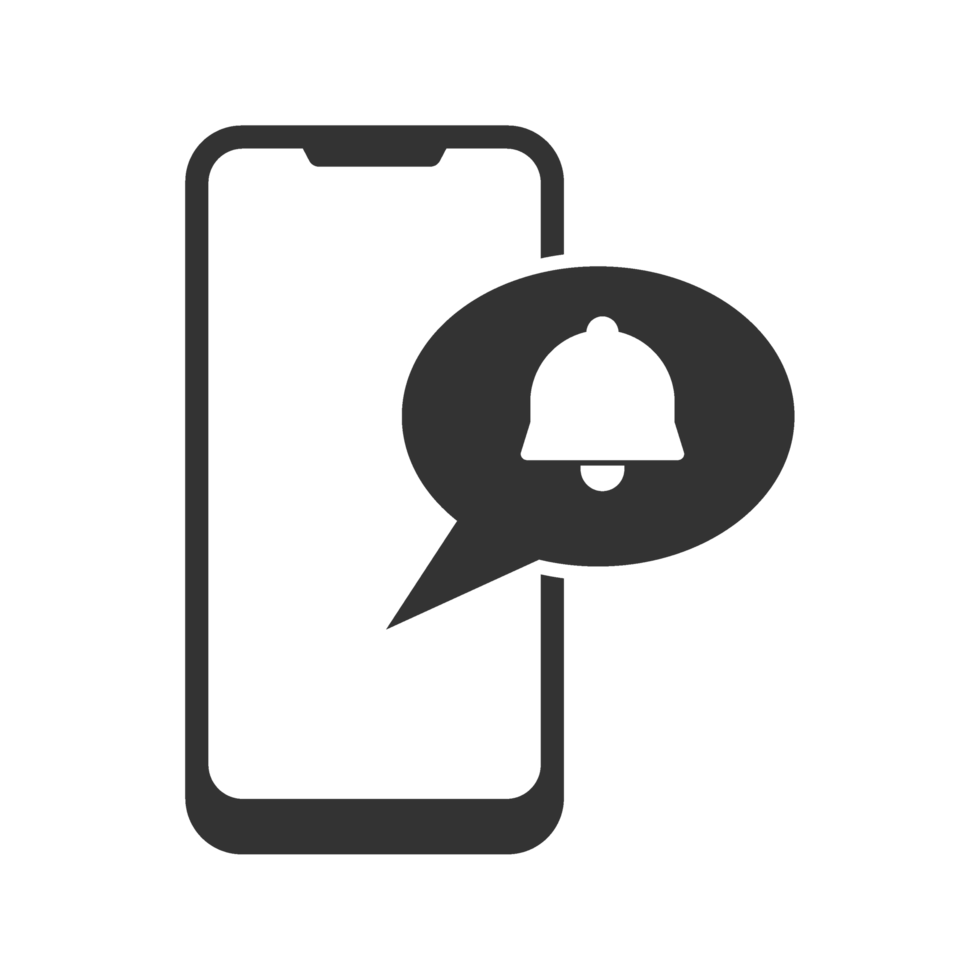 Mobile phone icon with bell png