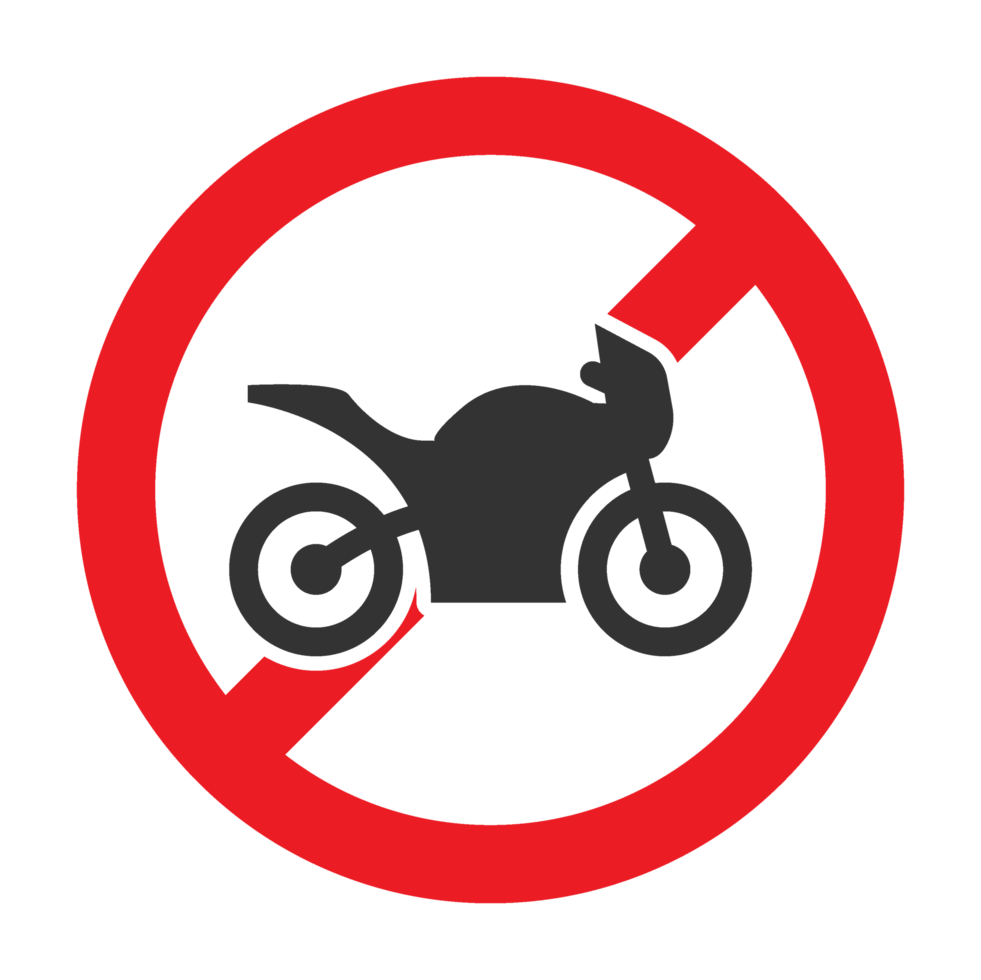 No motorcycle allowed in red circle png