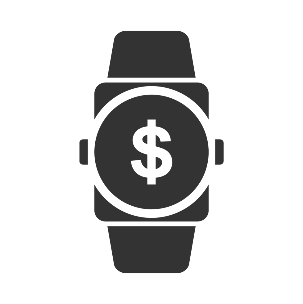 A watch with a dollar sign on it png