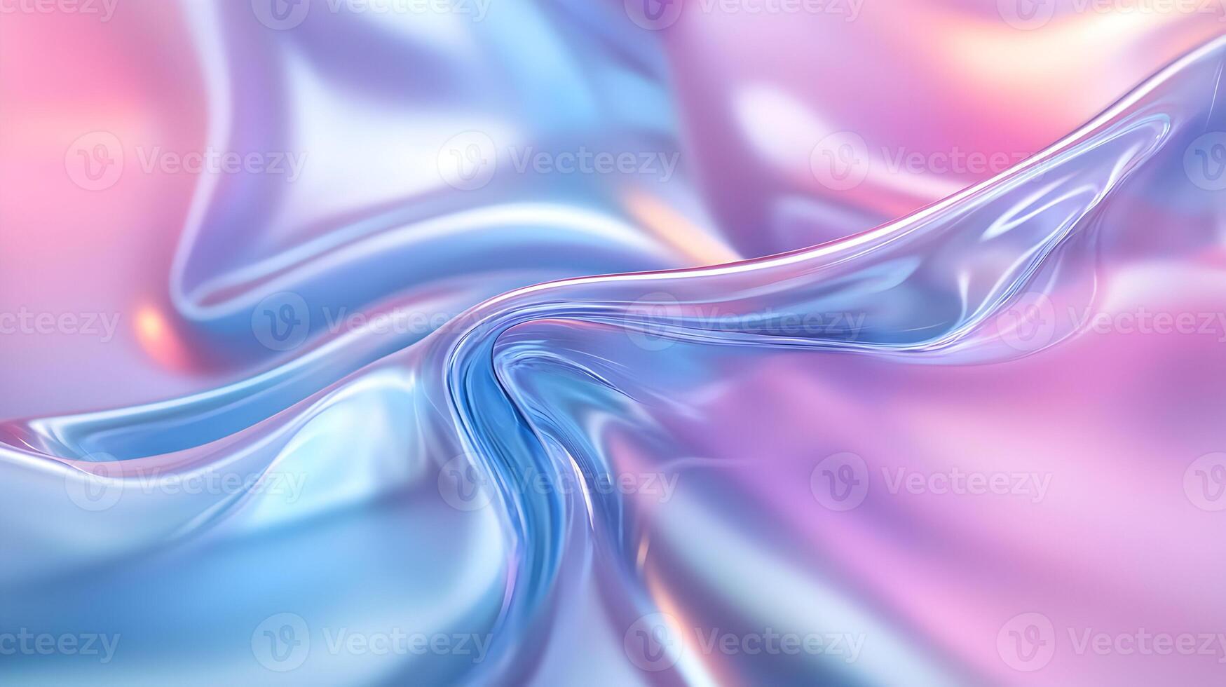 Translucent iridescent fabric waves elegantly displaying ethereal fluidity and light play photo