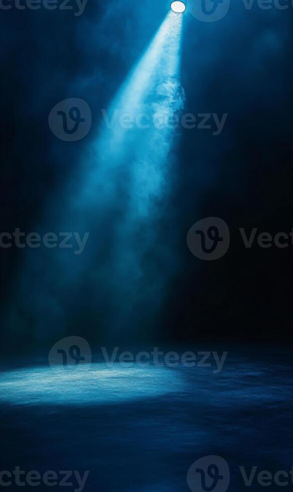Illuminating spotlight casting an ethereal glow in smoky ambiance of mysterious space photo