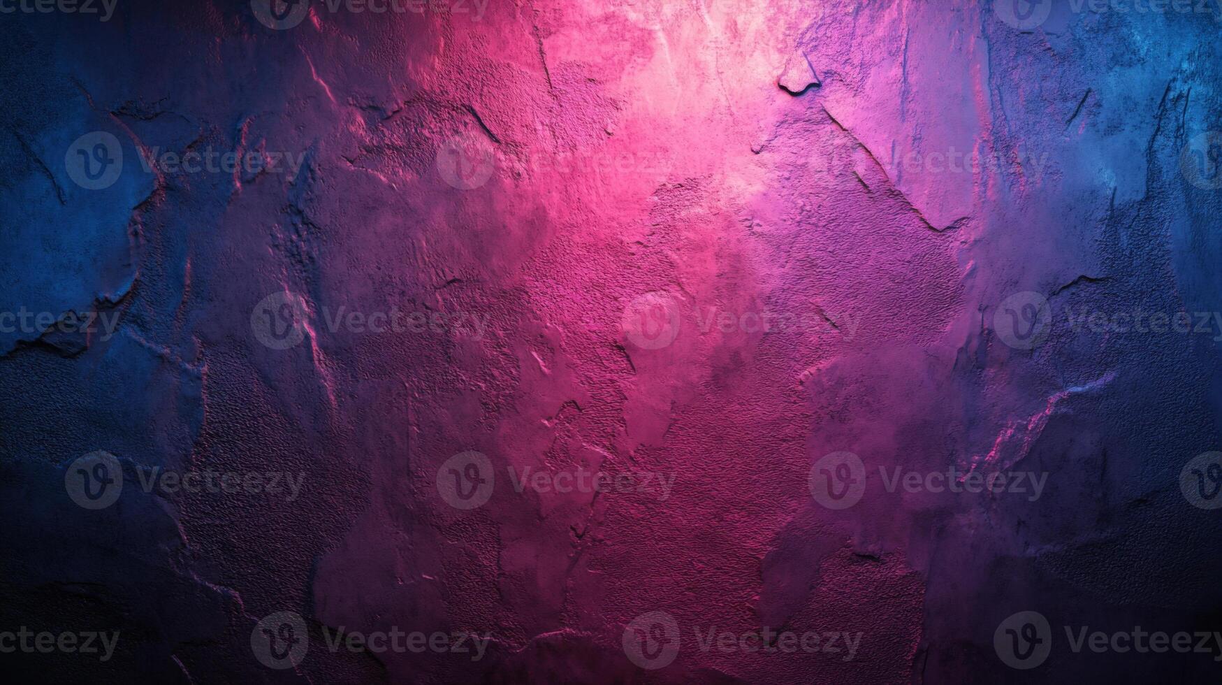 Abstract textural wall art with pink and blue illumination creating a dynamic gradient photo
