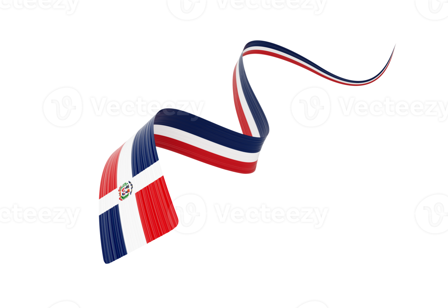 3d Flag Of Dominican Republic 3d Wavy Shiny Ribbon Flag 3d Illustration png