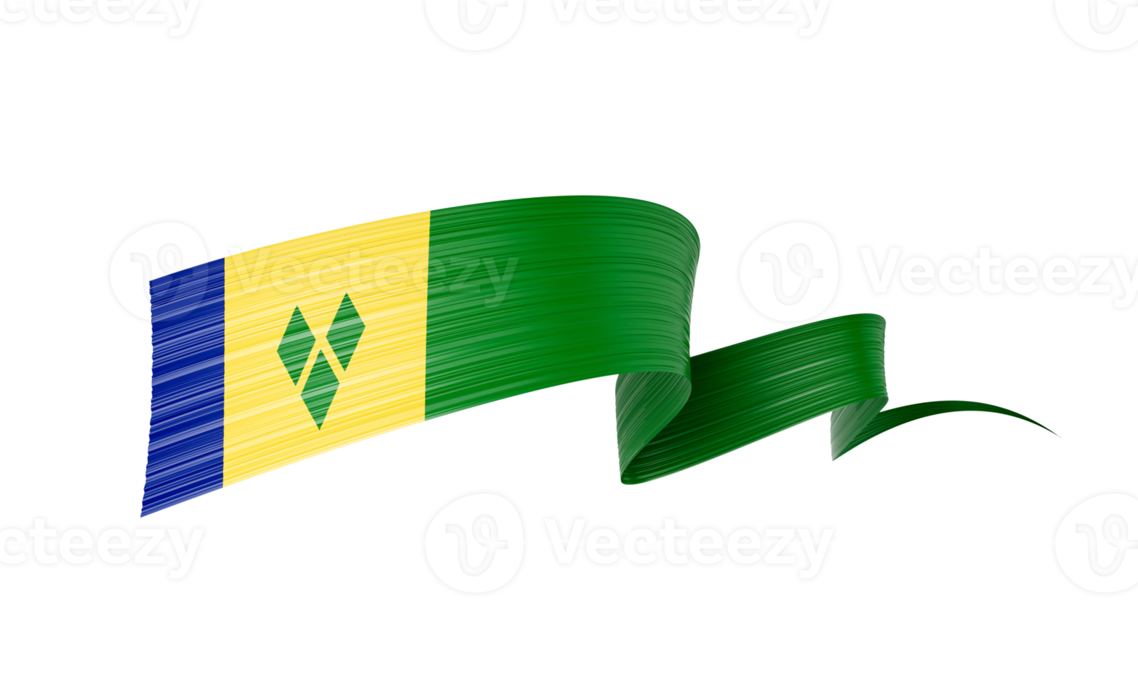 3d Flag Of Saint Vincent And The Grenadines 3d Wavy Shiny Flag, 3d Illustration png