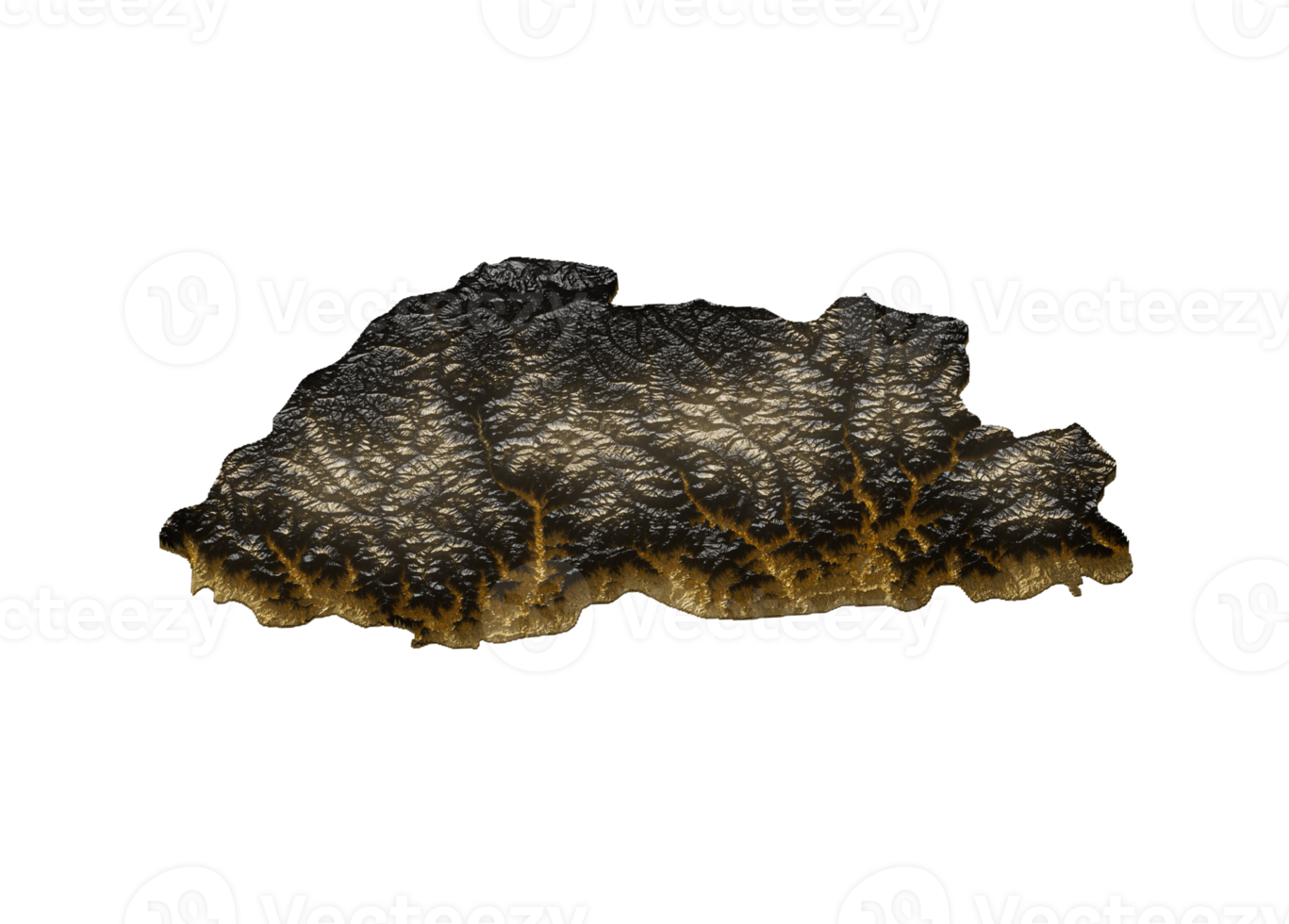 Bhutan Map Golden Metallic Texture Map Gold Reserves And Gold Mining Concept 3D Illustration png