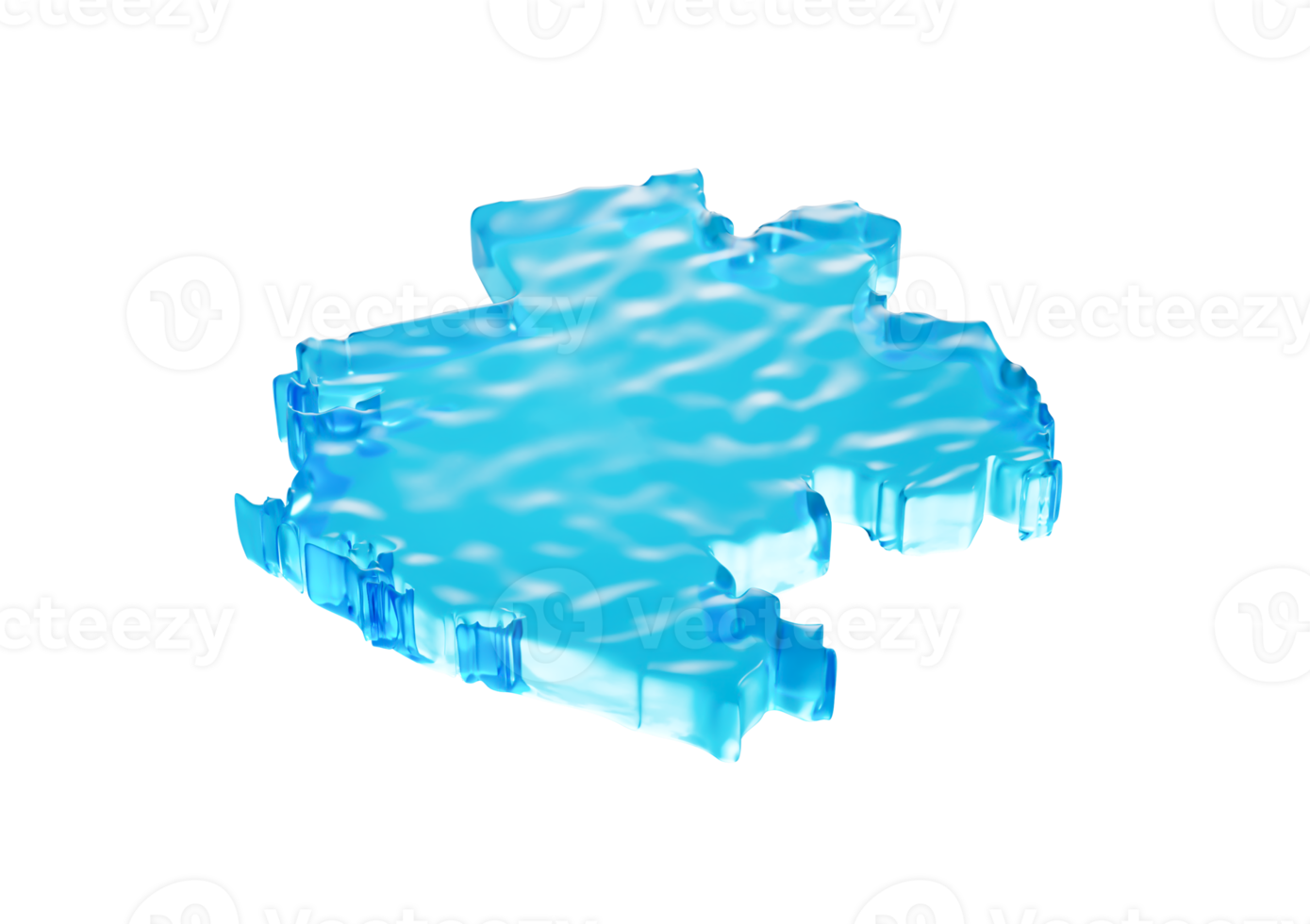 Water Ice Map Of Gabon Global Warming Melting Glacier In Deep Ocean Blue Water 3d Illustration png