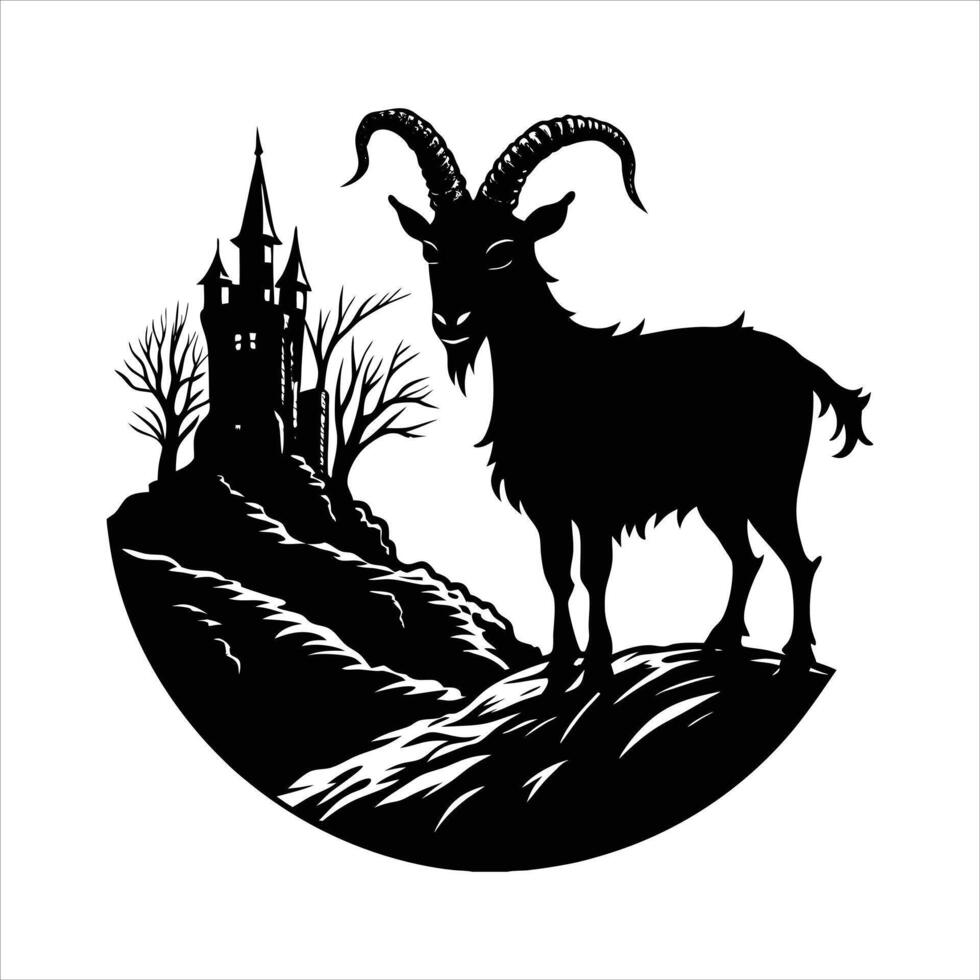 Captivating Goat Silhouette vector