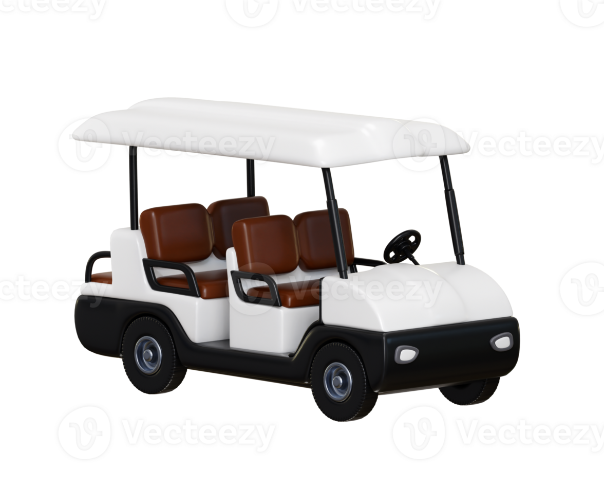 Golf cart icon 3d render concept of Sport and Game competition car icon 3d render png