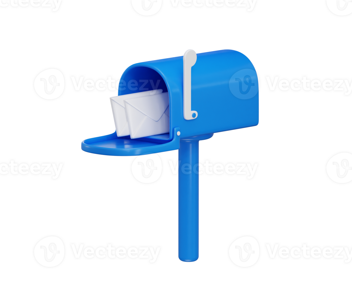 Mailbox icon 3d rendering illustration png
