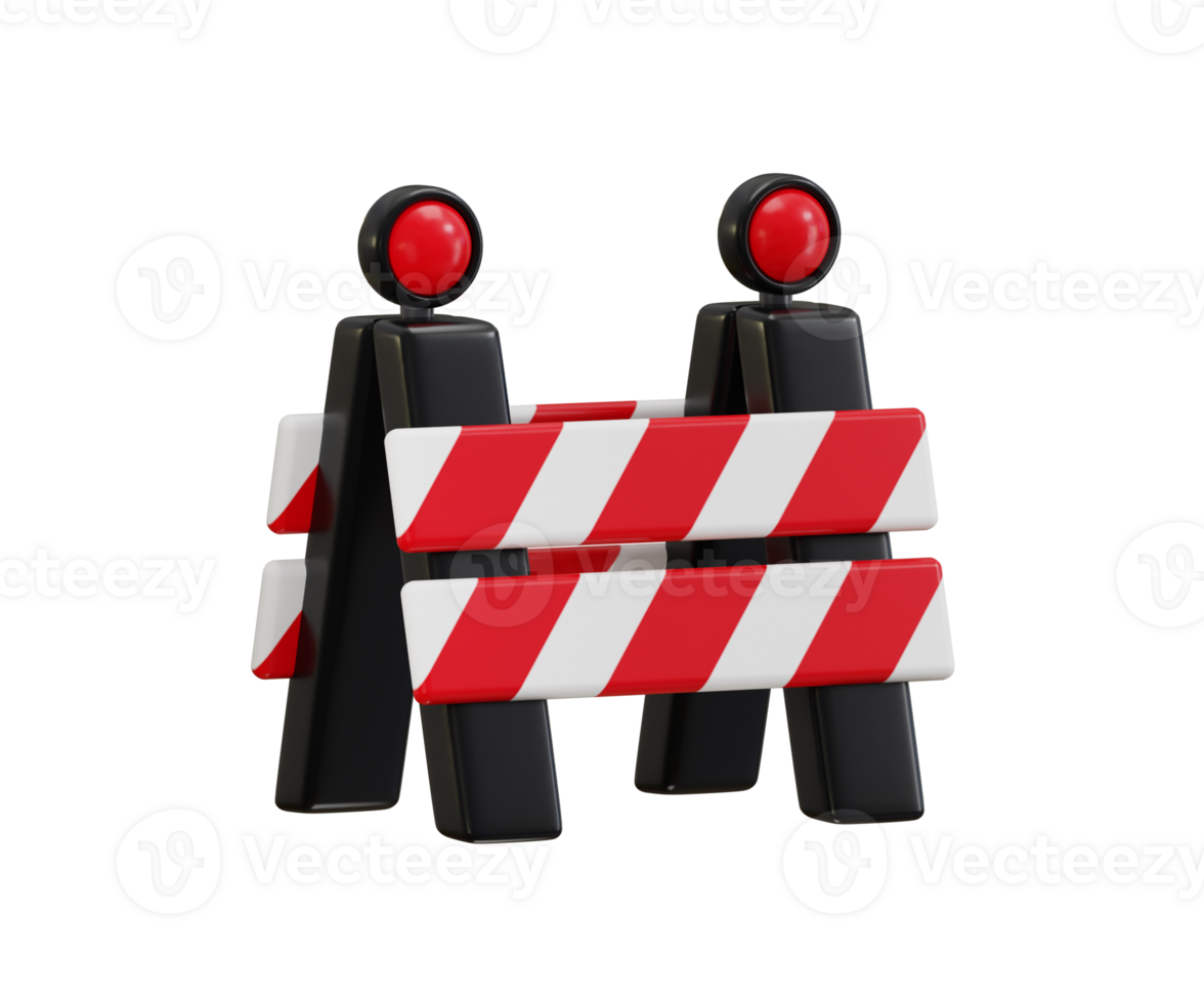 Road safety barrier icon 3d rendering illustration png