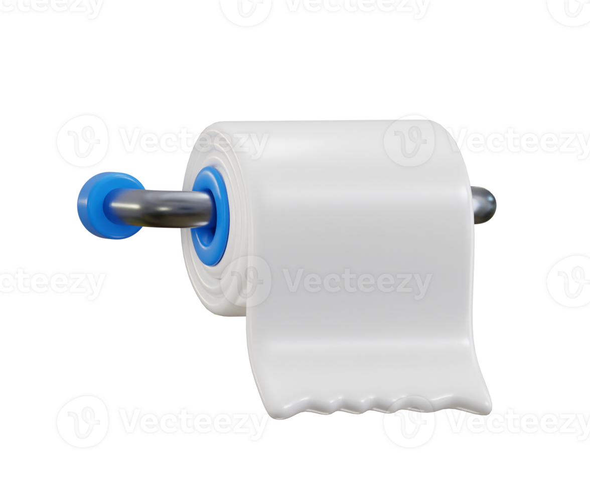 Toilet paper icon with stand 3d render concept of cleaning paper icon illustration png