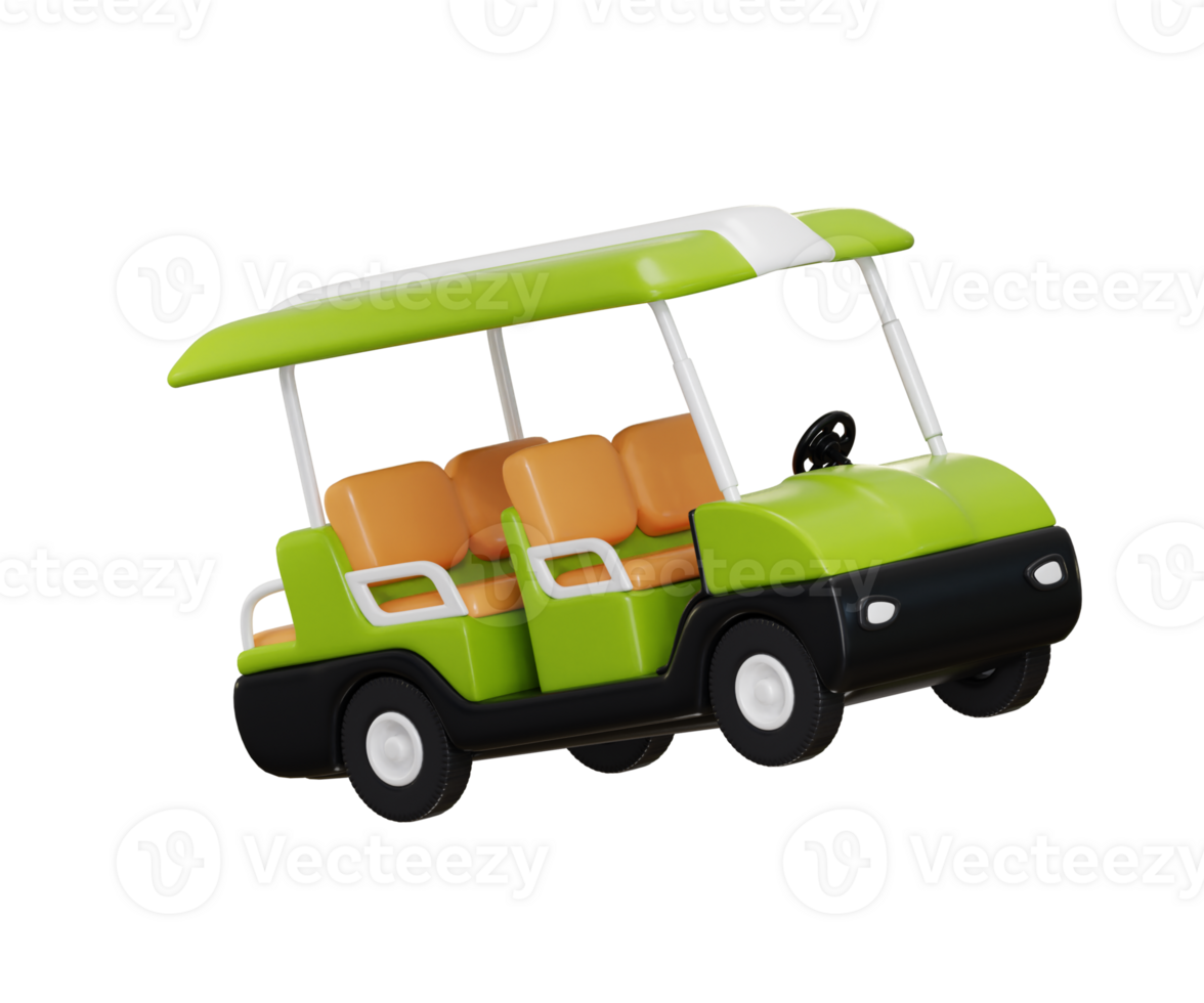 Golf cart icon 3d render concept of Sport and Game assets icon illustration png