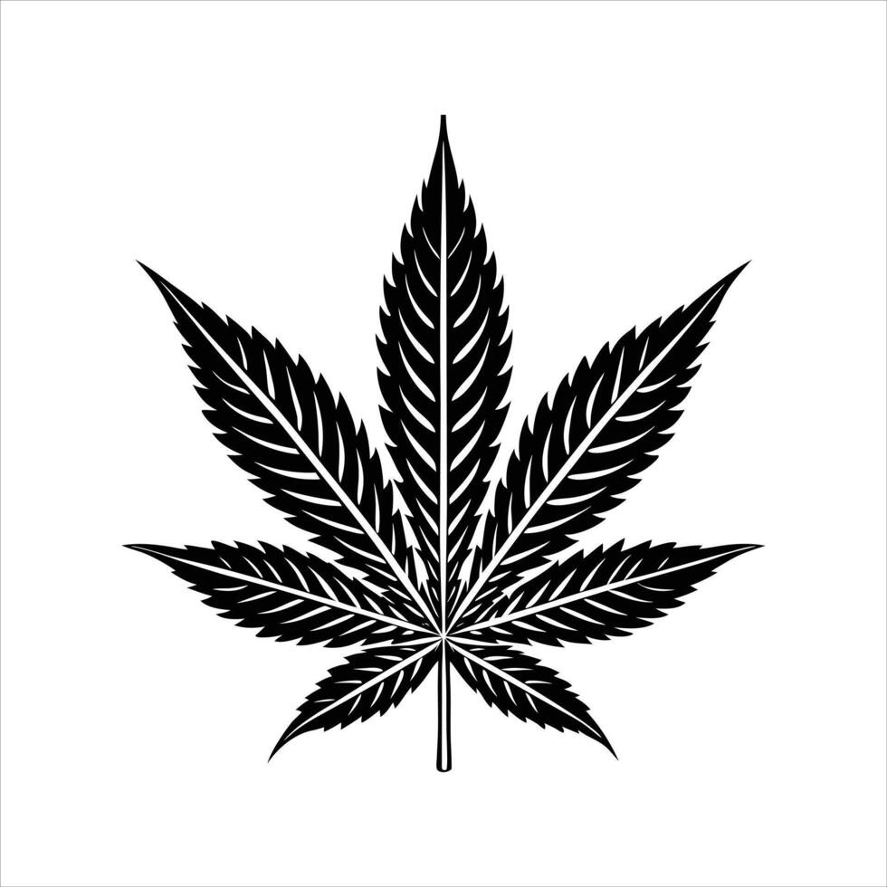 Hand drawn cannabis vector