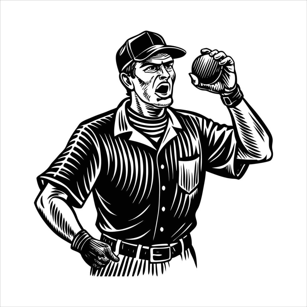 Baseball player silhouette flat vector