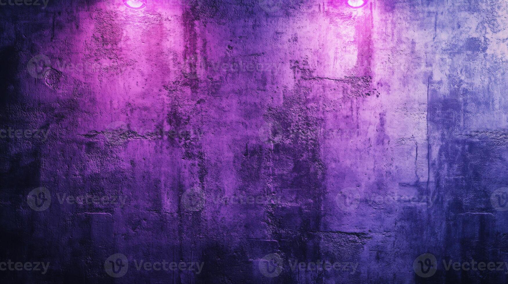 Vivid violet wall texture illuminated by glowing spotlights creating a unique ambiance photo