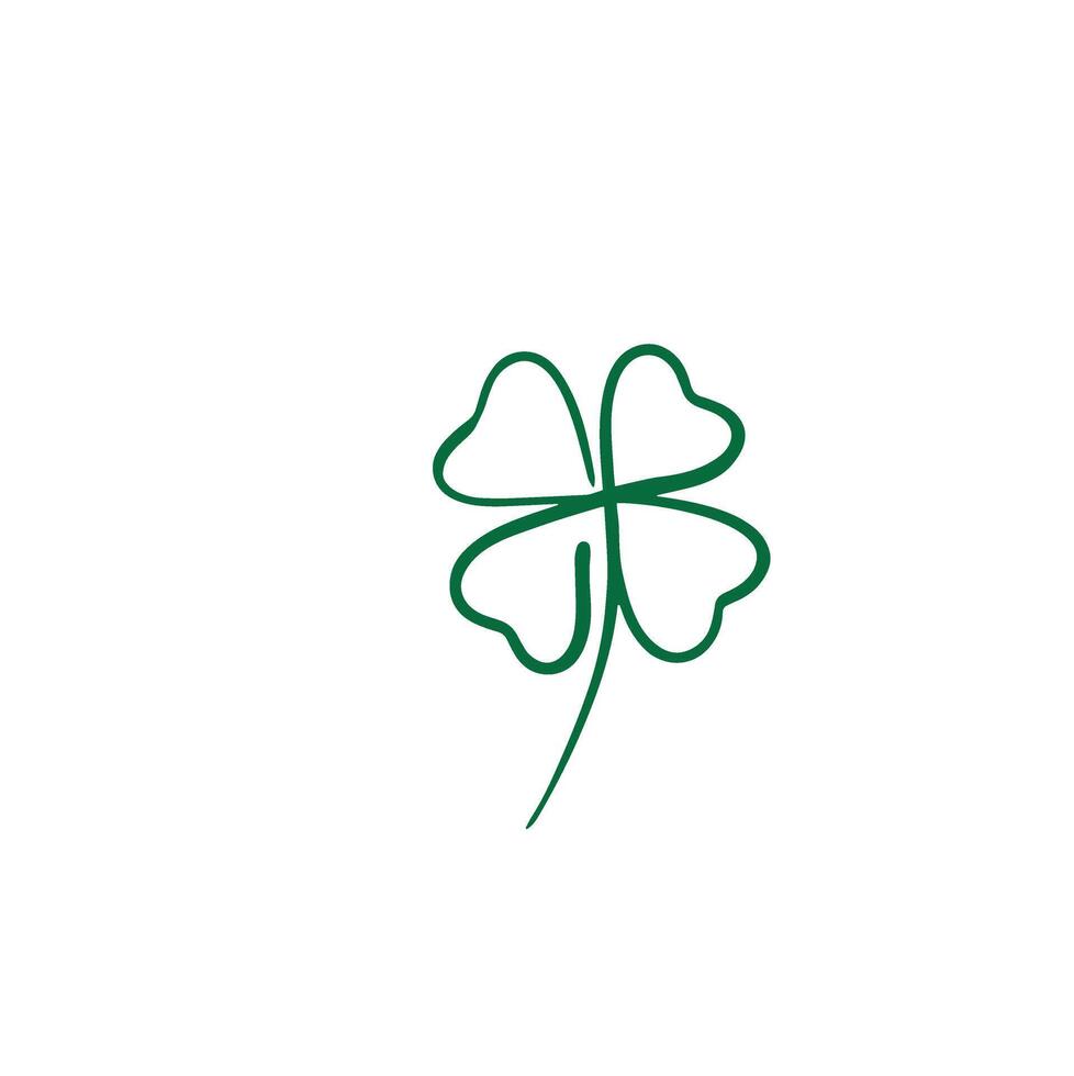Green clover leaf lineart pattern vector