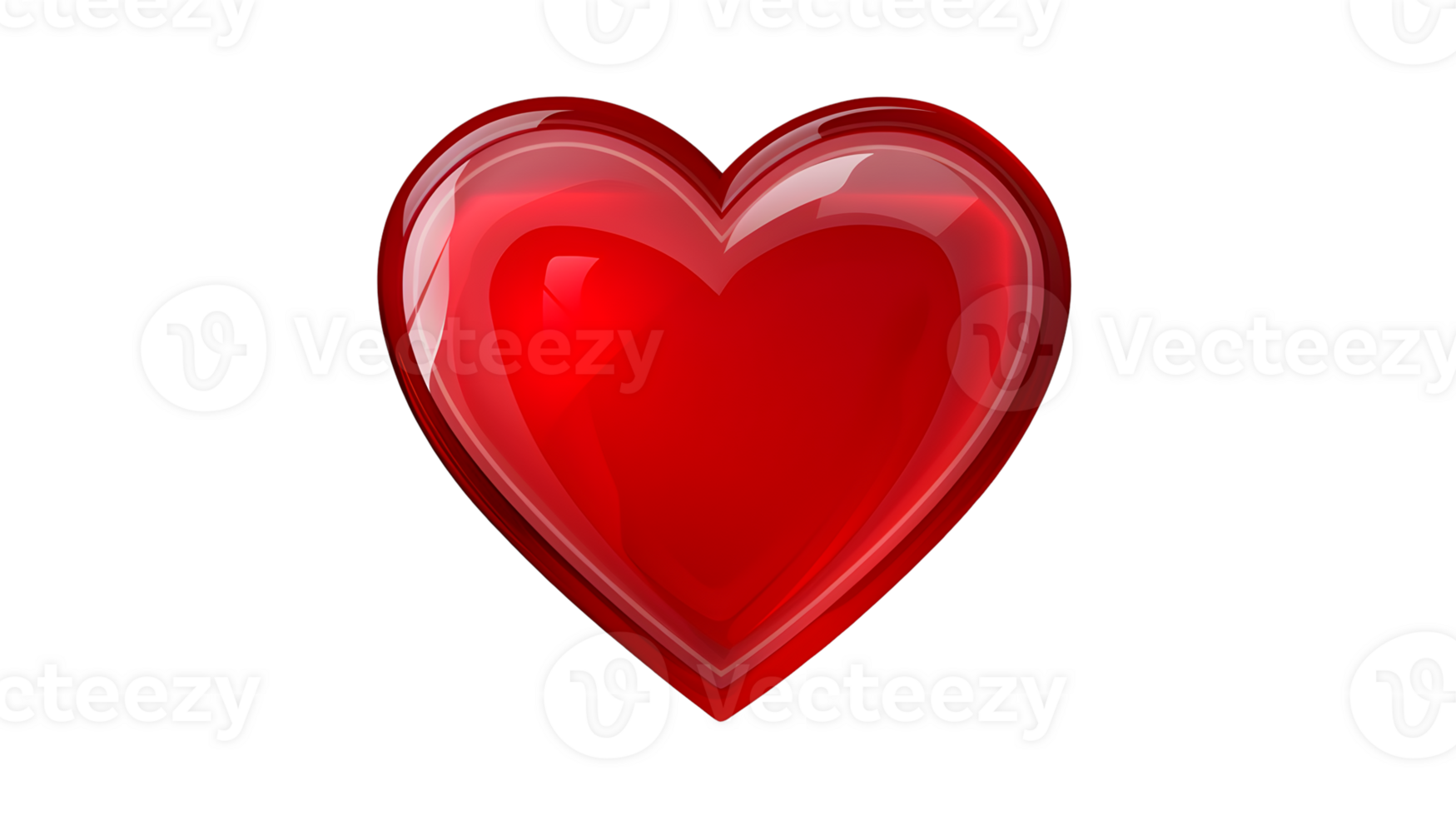 Shiny red heart with glossy effect png