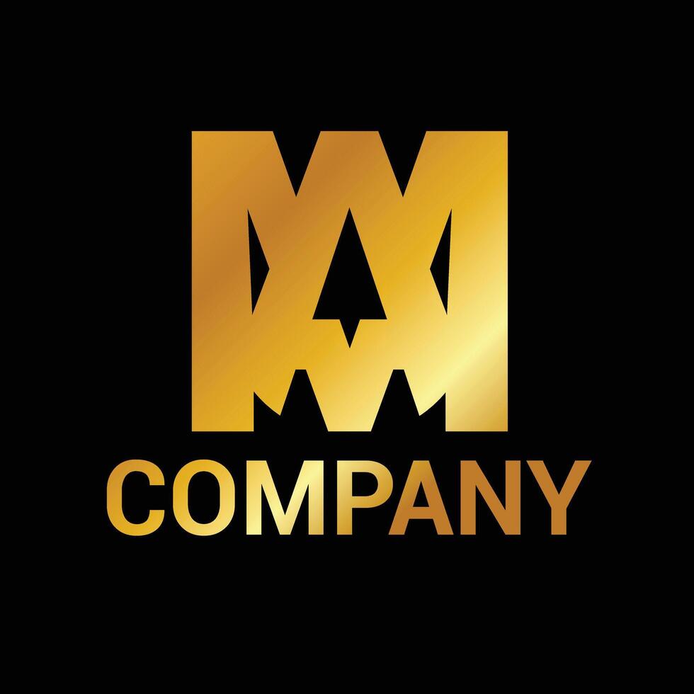 Golden am creative logo design vector