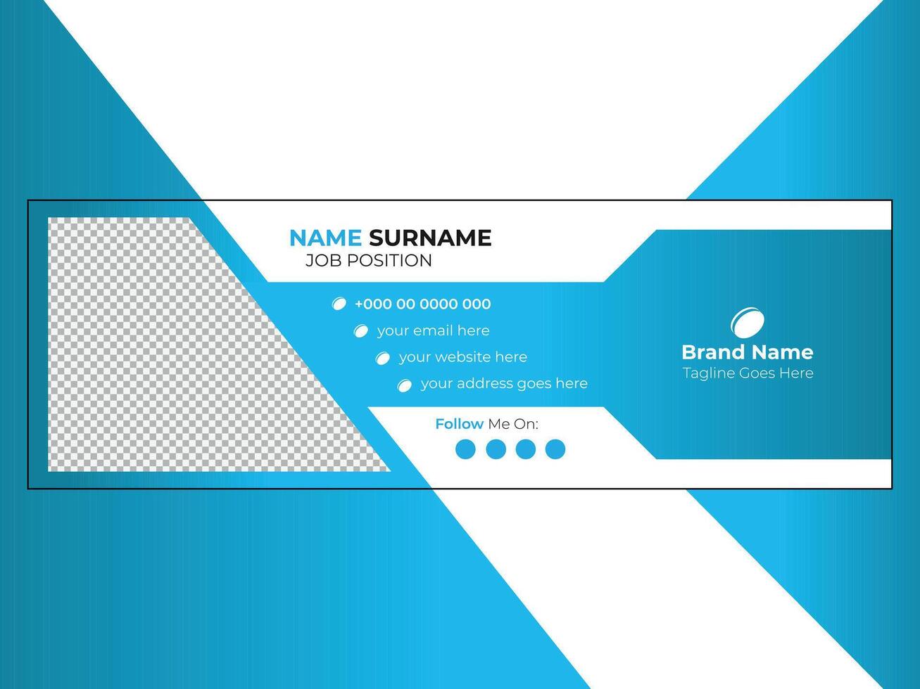 Modern corporate email signature card design vector