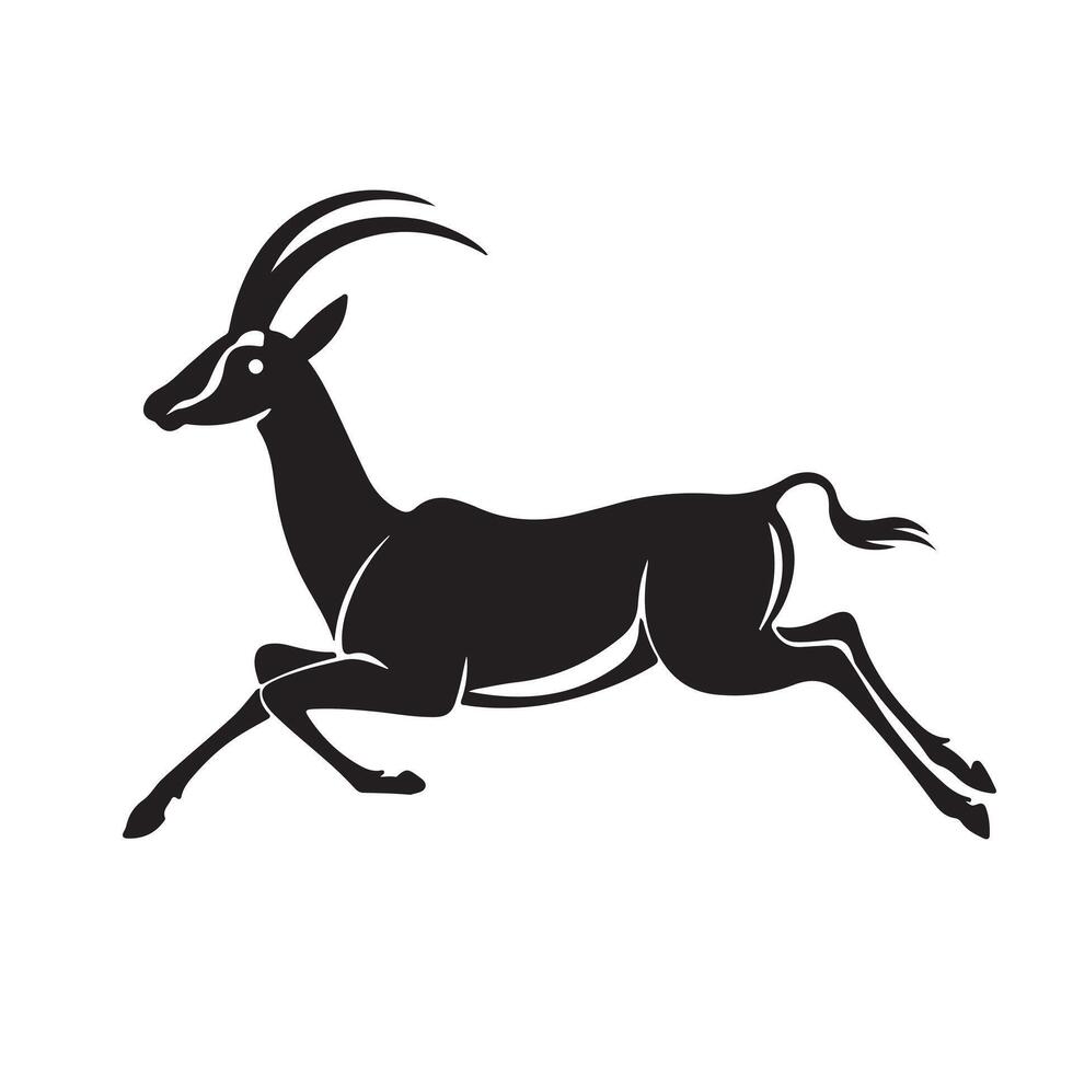 Jumping Antelope Silhouette Illustration vector