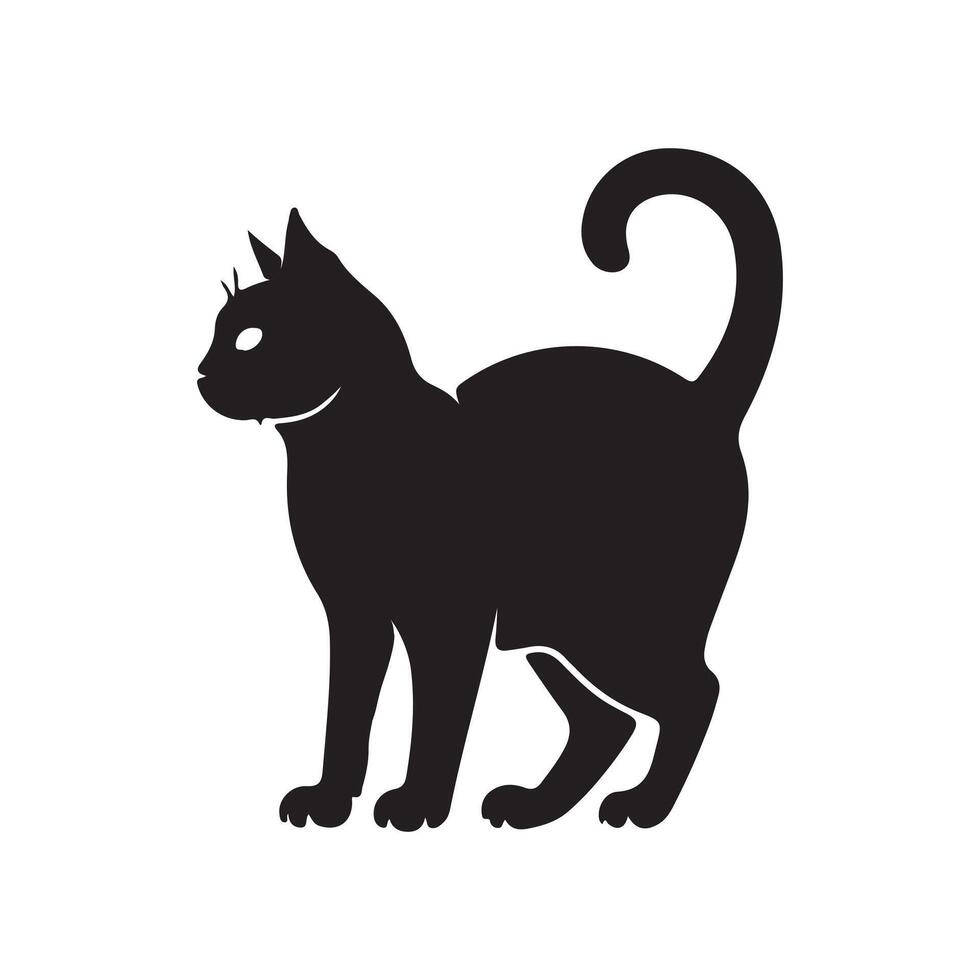 Minimalist Black Cat Design vector