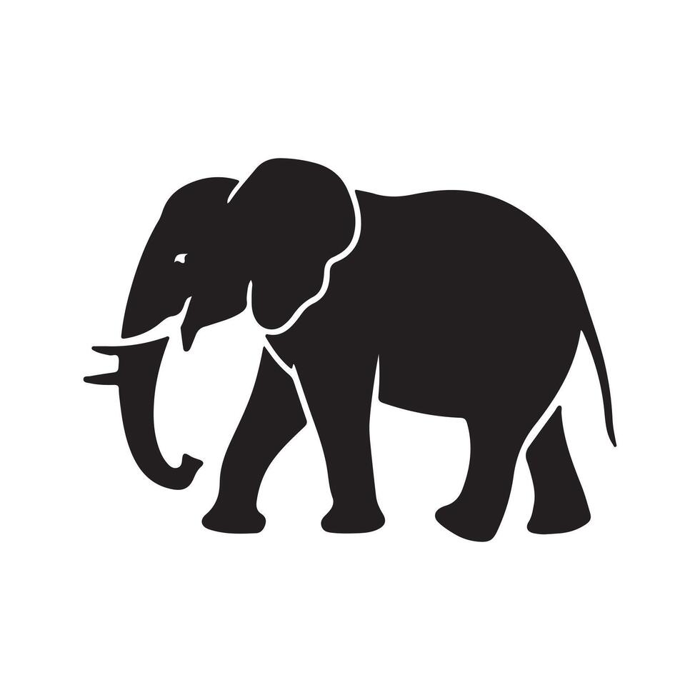 Elephant Silhouette - Minimalist Wildlife Animal Design vector