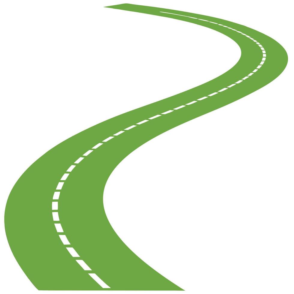 Curvy Roadway Scenic Driving Route with Lane Markings vector