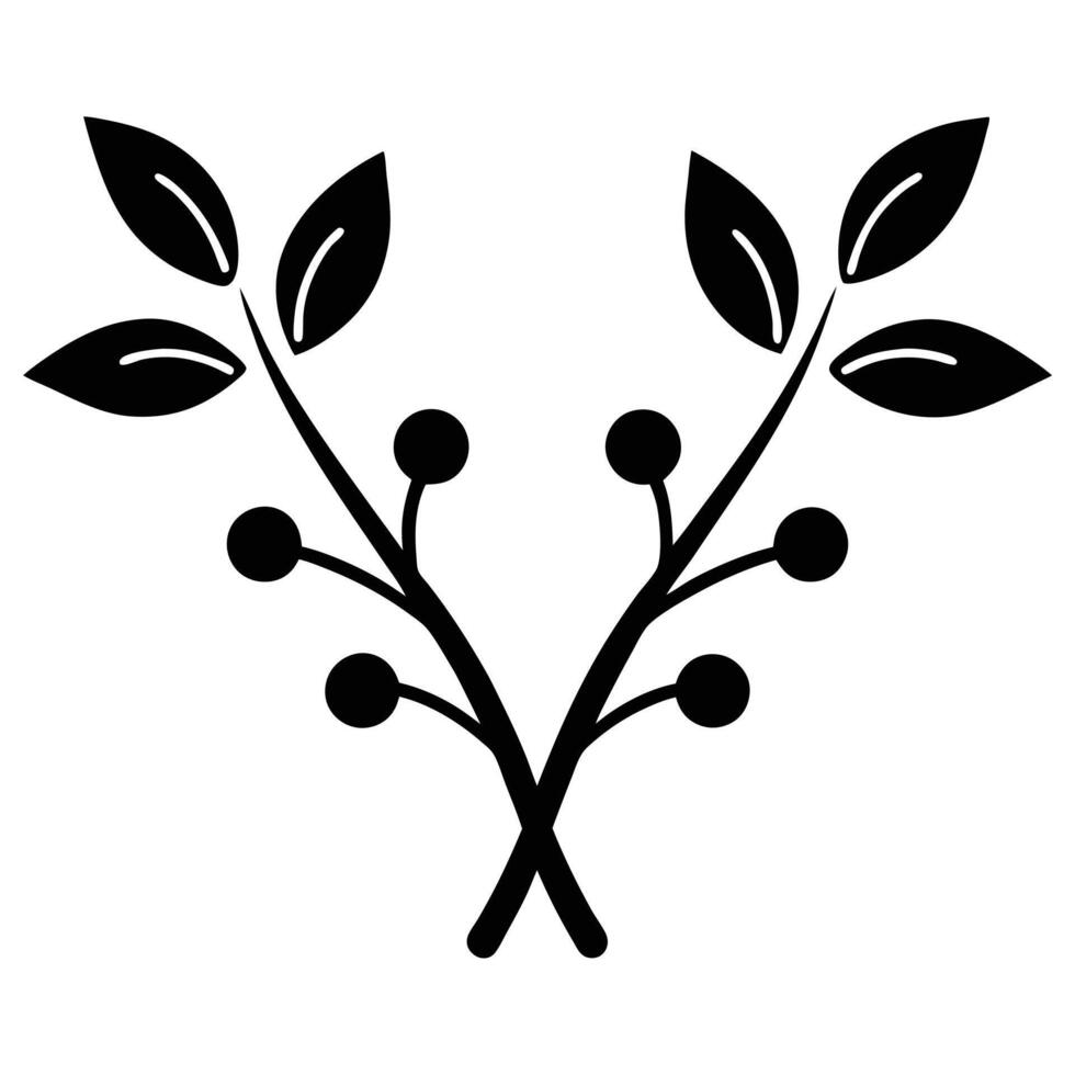 Decorative Floral Silhouette Minimalist Botanical Artwork vector