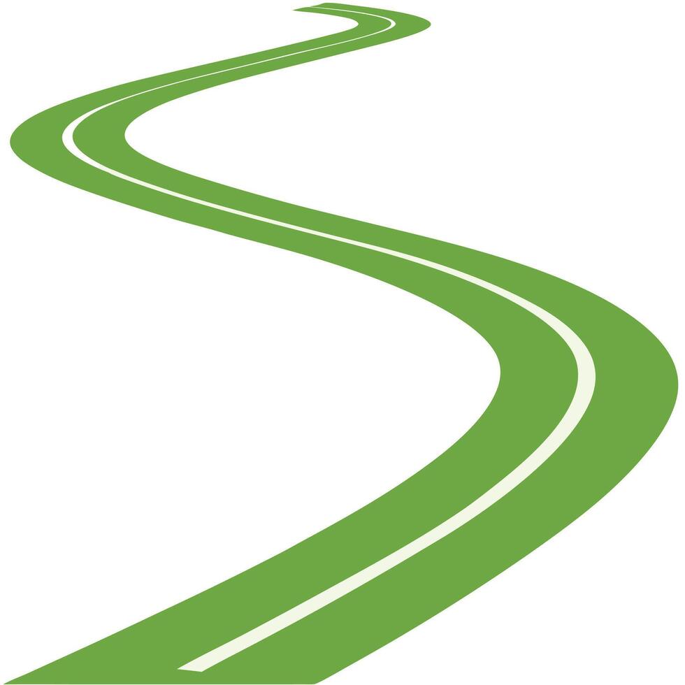 Winding Road Illustration Curving Highway with Yellow Center Line vector