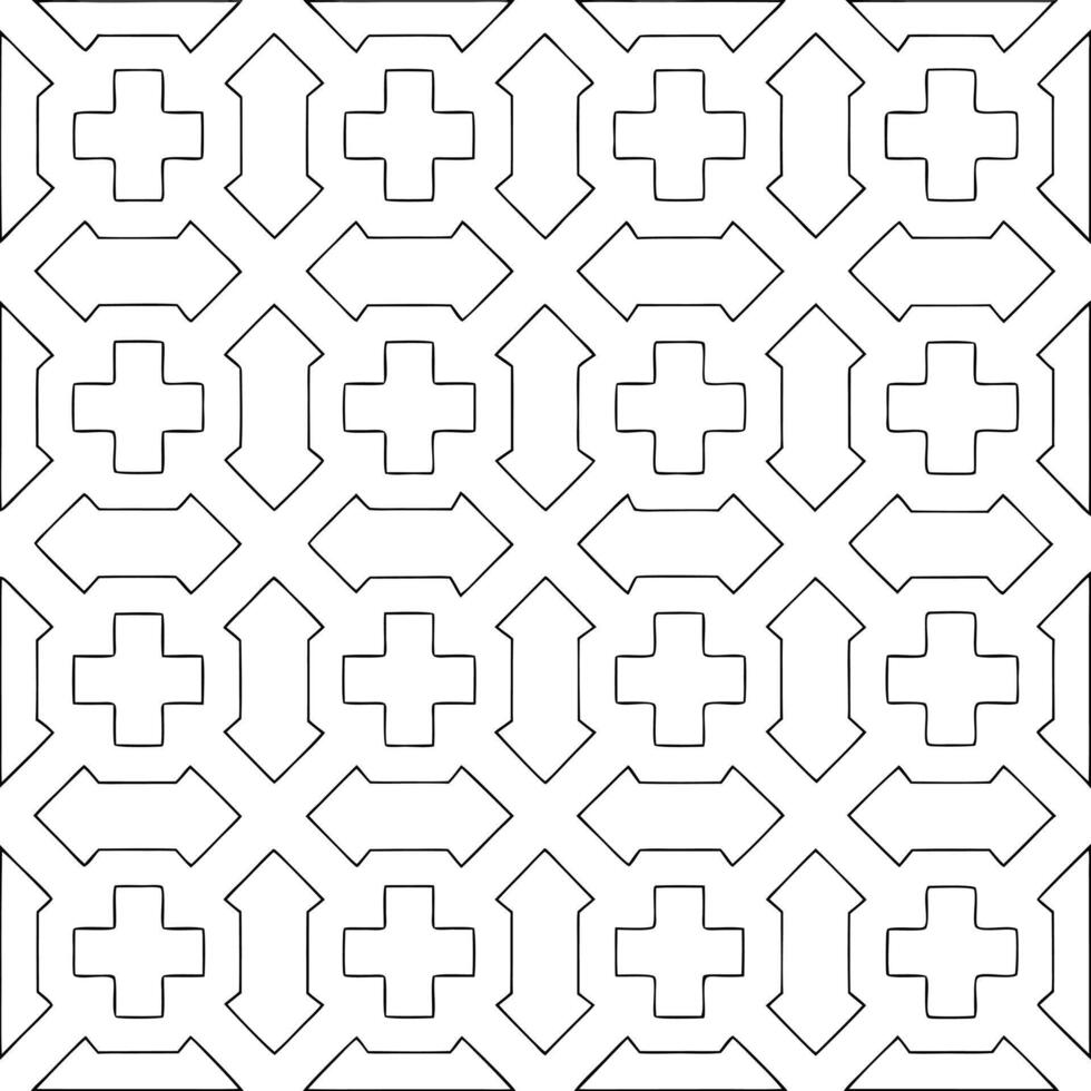 Seamless Black Geometric Pattern with Islamic Motifs vector