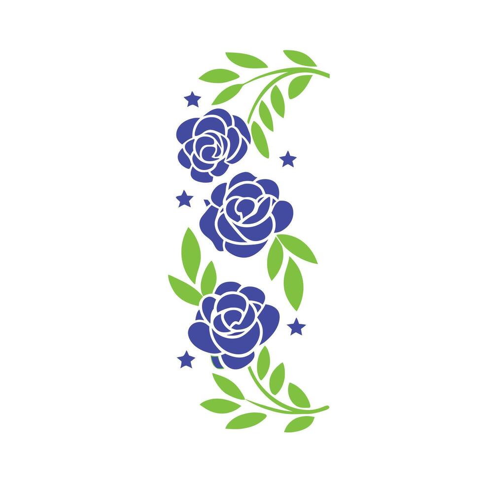 Colorful Roses Floral Design Stylized Illustration vector