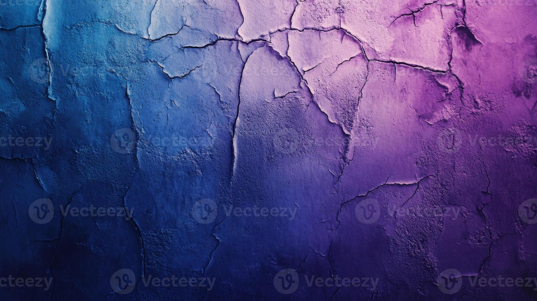 Ethereal cracked facade fading from oceanic blues to amethyst and regal violets texture photo