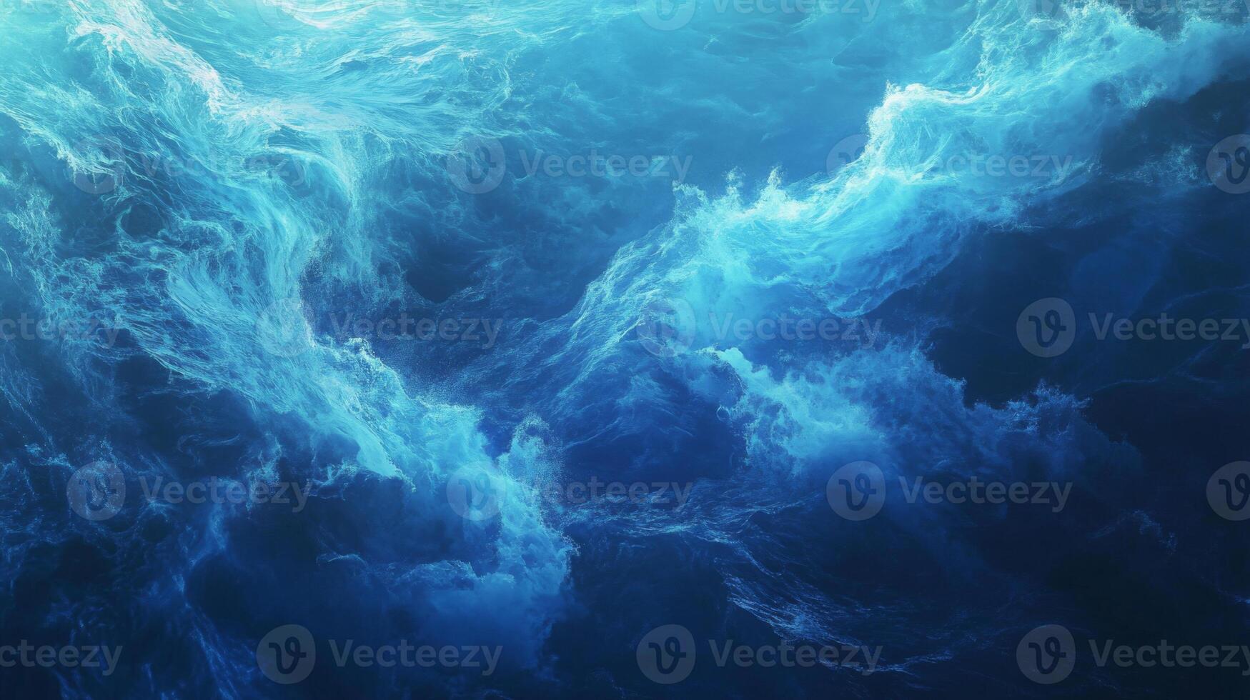 Dynamic azure ocean texture showcasing turbulent waters and mesmerizing wave patterns photo