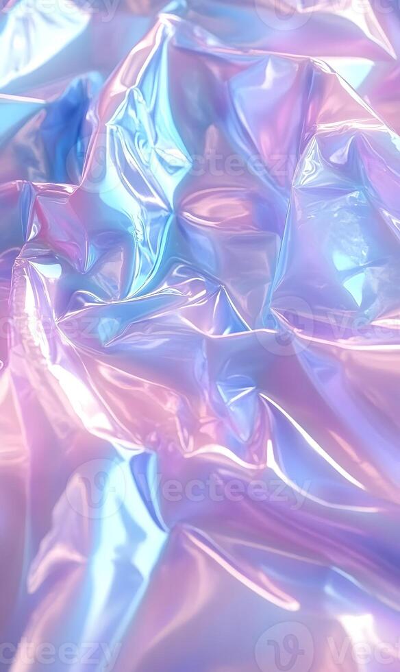 Iridescent folds catch the light, creating an ethereal and modern textural masterpiece photo