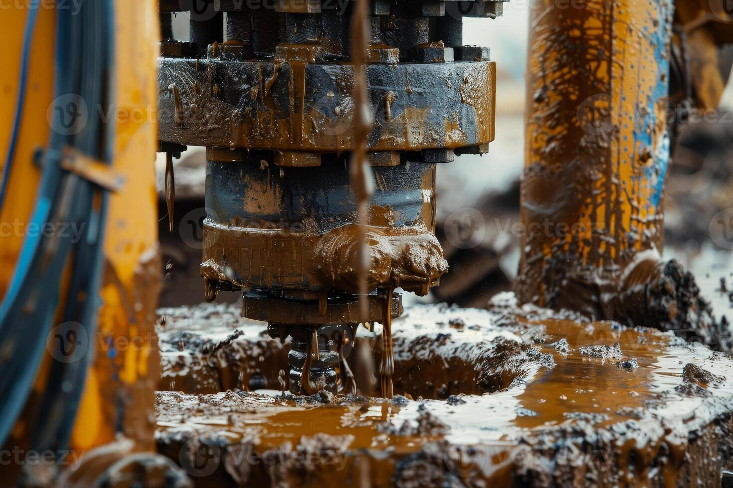 A close up of a machine that is being used to pump mud photo