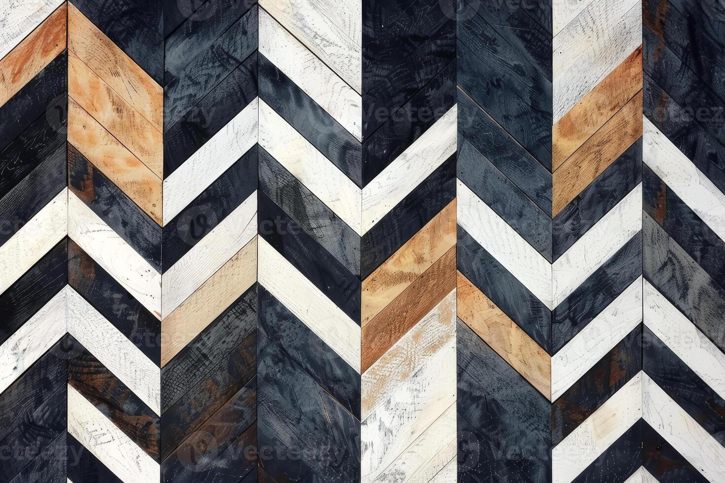 A black and white chevron pattern on a wall photo