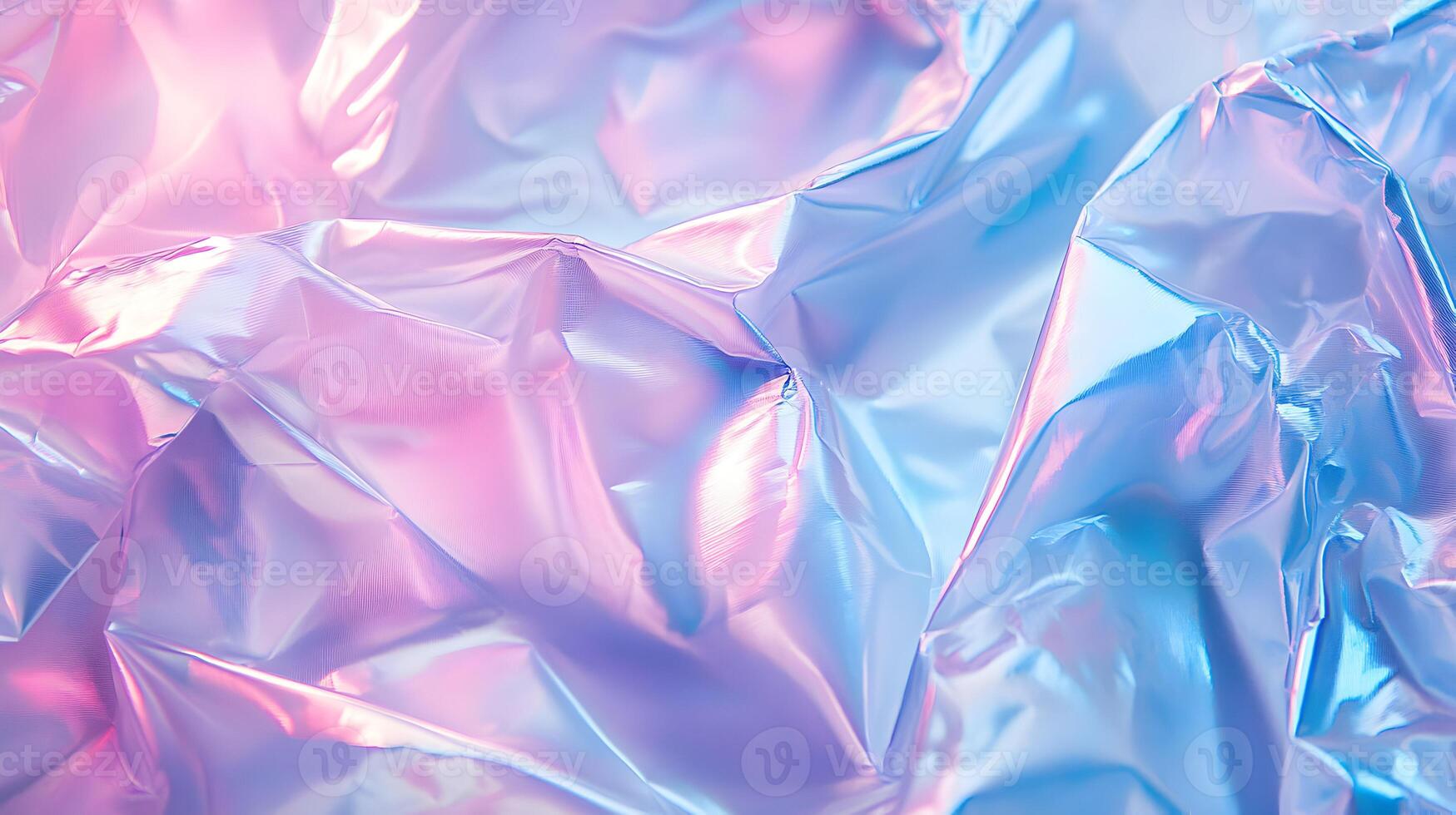 Iridescent fabric texture with pink and blue hues evokes dreamy and ethereal aesthetics photo